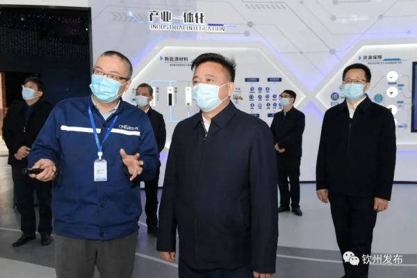 钦州市委书记林冠一行调研古天乐太阳集团城钦州产业基地生产经营发展情况