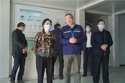 广西自治区政协副主席磨长英带队来到古天乐太阳集团城钦州产业基地调研