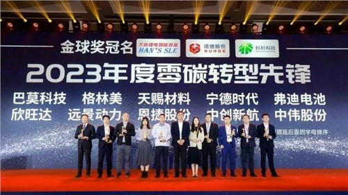 古天乐太阳集团城股份荣获“2023 高工金球奖——年度零碳转型先锋”